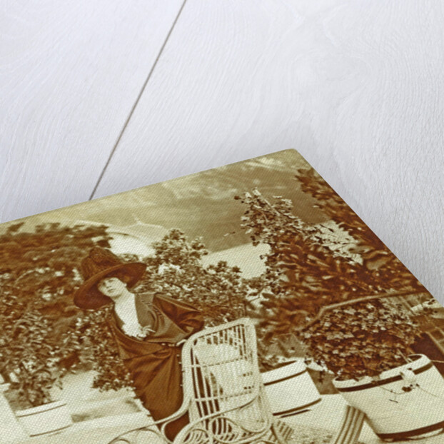 Woman on a terrace by Anonymous