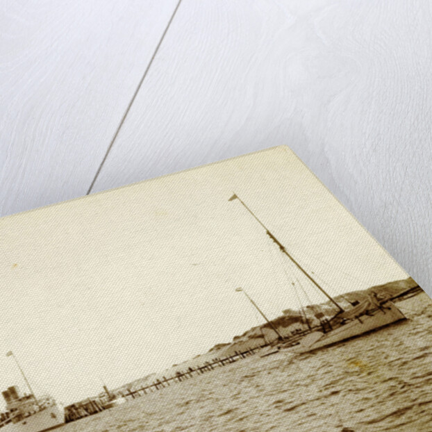 Two ships moored, possibly on one of the islands by Anonymous