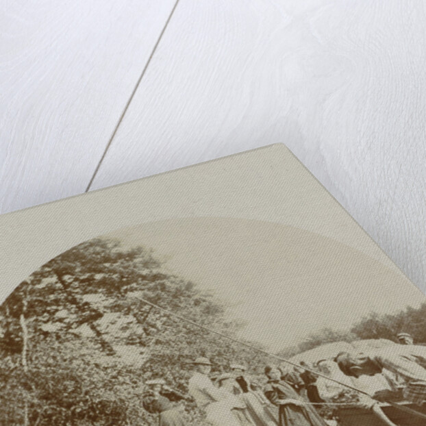 Company that at the edge of a lake or river is fishing by Anonymous