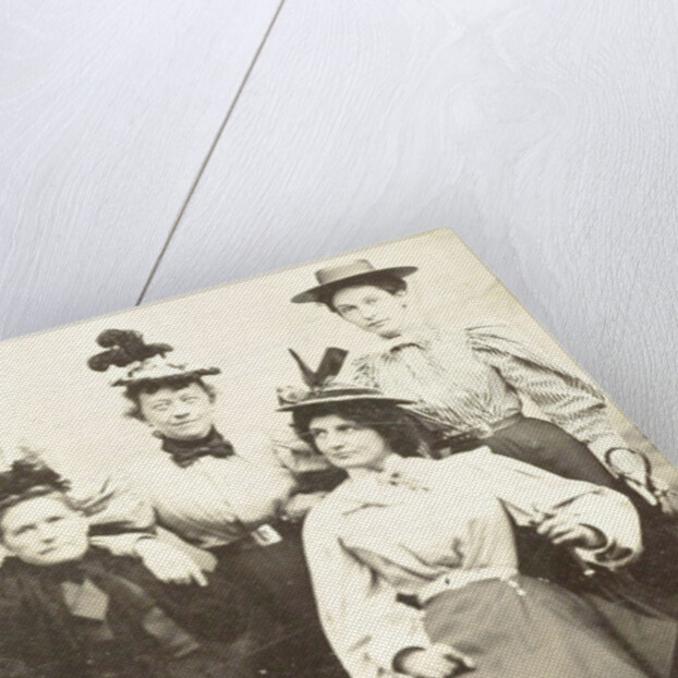 Portrait of four women, Mat printed representation of the studio by Anonymous