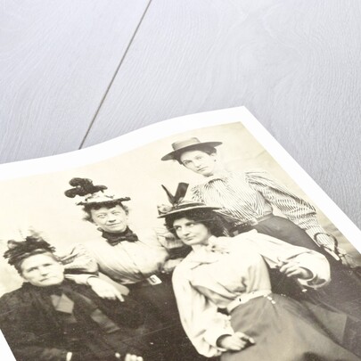 Portrait of four women, Mat printed representation of the studio by Anonymous