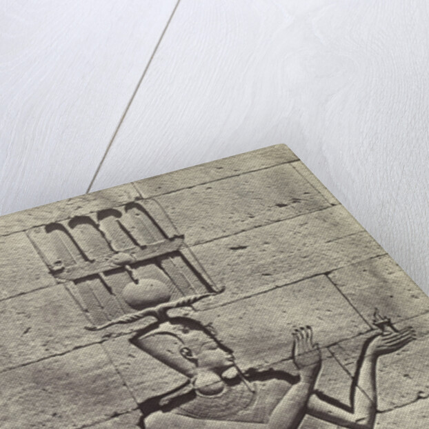 Emperor Augustus as a pharaoh on the back wall of the sanctuary of the temple of Kalabsja, Nubia by Gide et J. Baudry