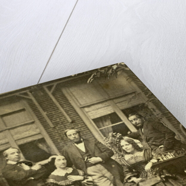 Group portrait of Euphrosine Asser Oppenheim with her brothers and her sister Elisa Beer-Oppenheim in a garden by Eduard Isaac Asser