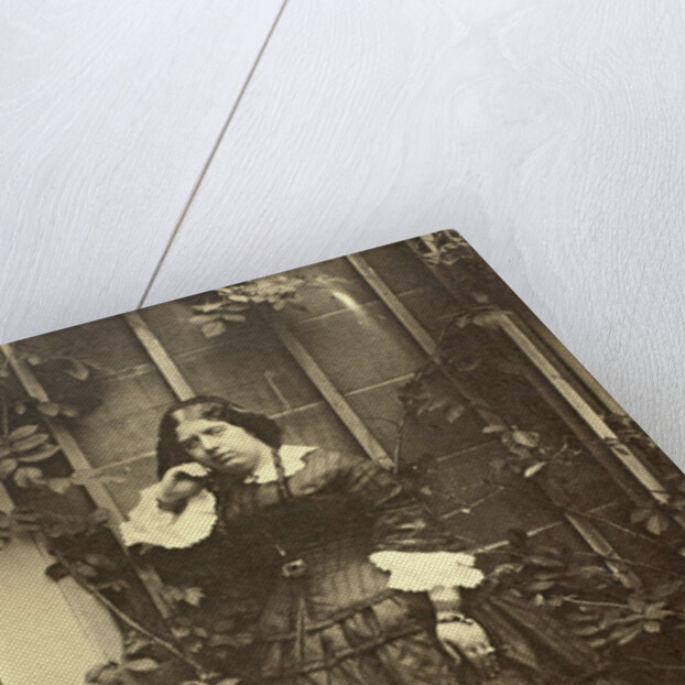 Portrait of Caroline Asser in a garden by Eduard Isaac Asser