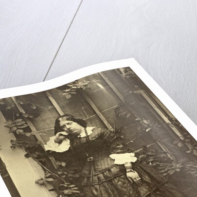 Portrait of Caroline Asser in a garden by Eduard Isaac Asser