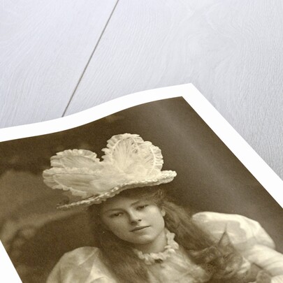 Portrait of a girl with hat and cat by Walter Barnett