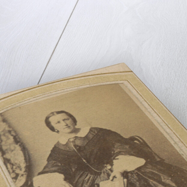 Portrait of a seated woman in a dress with a book in hand by London and Continental Photographic Copying Company