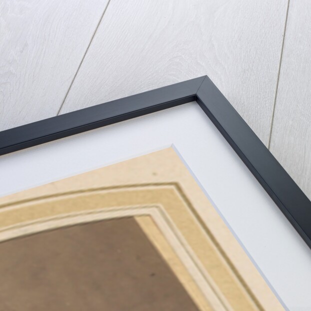 Portrait of a woman with a hat leaning on an armchair by Johannes H. Kramer