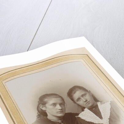 Portrait of two girls with long hair, one with a lace cravat by Gerhard Pitz