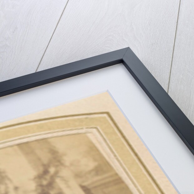 Portrait of a little girl in a dress with a toy horse by Franz Wilhelm Deutmann