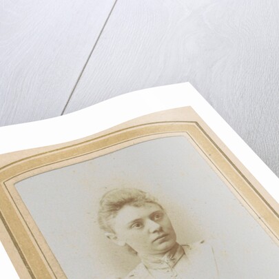 Portrait of a woman with a high-necked blouse with pin and a forelock by Anonymous