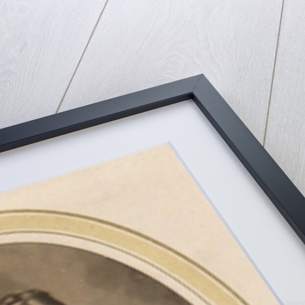 Portrait of a woman with upswept hair, a jacket with buttons and an ornament by J.H. van der Laag