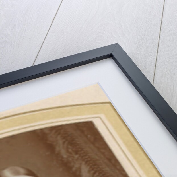 Portrait of a seated woman in a long dress with a twig in hand by H. Bulens Jr