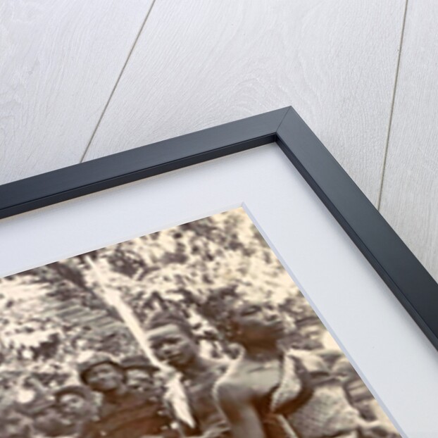 Festive dressed Indian men with gamelan in Ambon, Indonesia by Anonymous