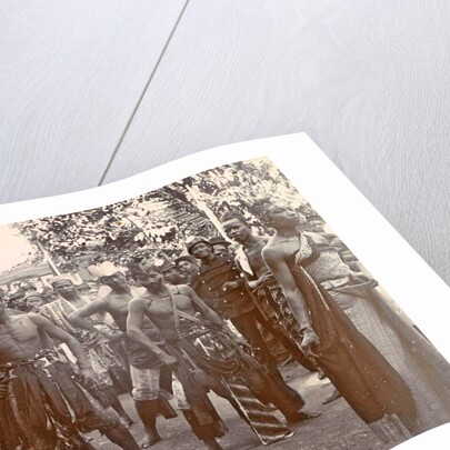 Festive dressed Indian men with gamelan in Ambon, Indonesia by Anonymous