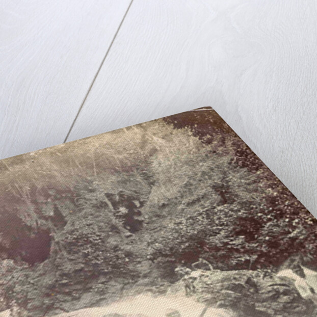 Guitar playing man at a waterfall at Batu Gantong in Ambon, Indonesia by Anonymous