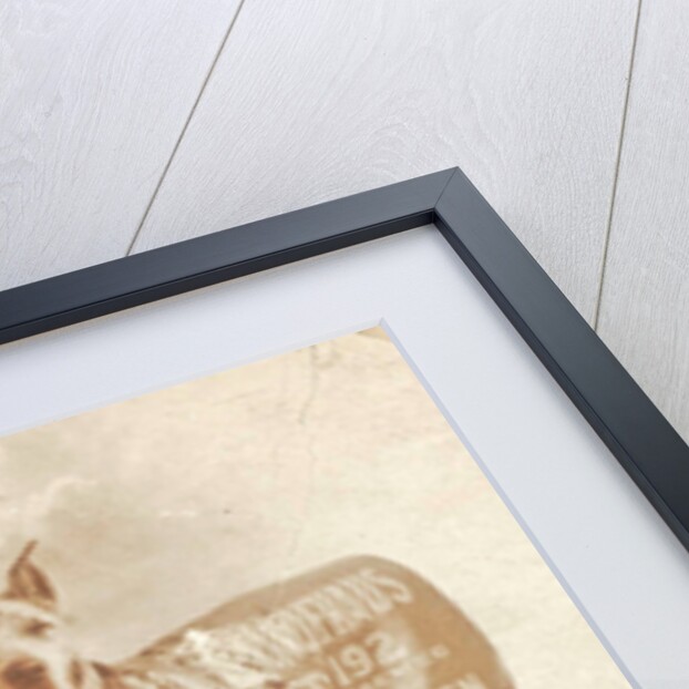 Portrait two dogs toymaker with advertising copy for perfumeries by Anonymous