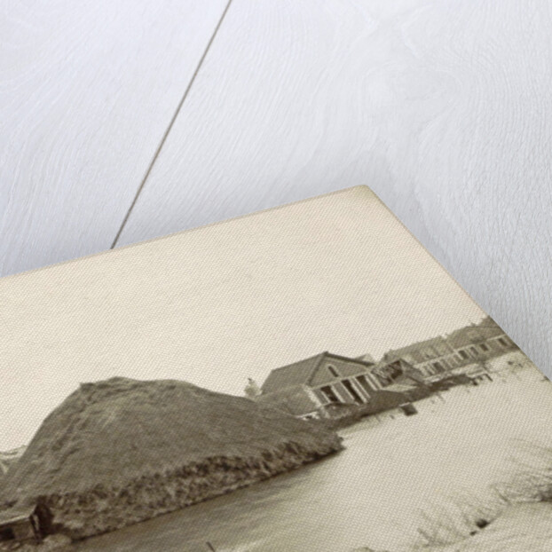 Collapsed haystack and ruined barns and houses in a flooded suburb of Paris by France