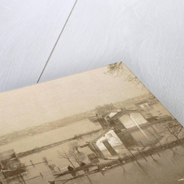 Panoramic view of a flooded suburb of Paris by France