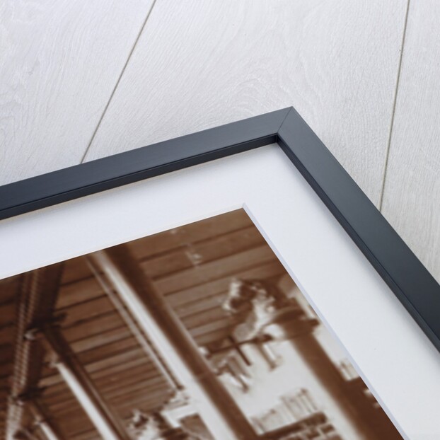 Interior of a stable with two servants by Anonymous