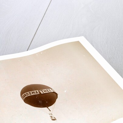 air balloon advertising for 'Tea E Brandsma floating in the air by Anonymous