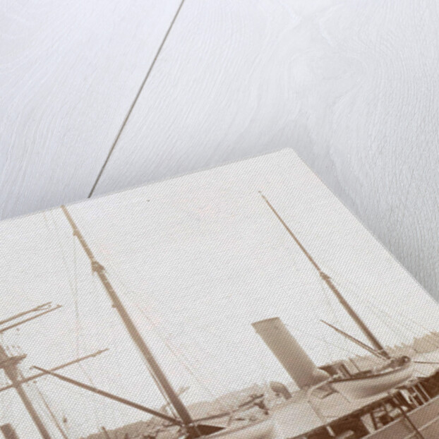 Ship in a harbor, probably in Amsterdam by Anonymous