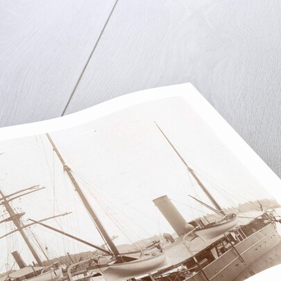 Ship in a harbor, probably in Amsterdam by Anonymous