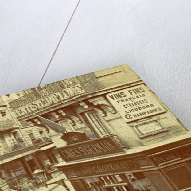 Two women and three children standing at the entrance of wine trade Caves St. Germain by Anonymous