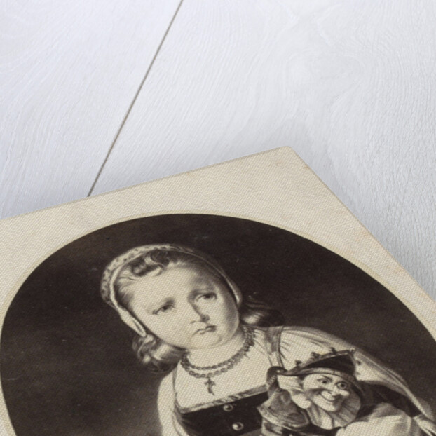 Photo Reproduction of a painting of a girl with a Jan Klaassenpop by Anonymous