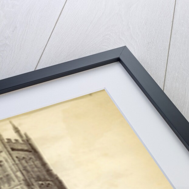 Exterior of the Church of St. Andrew with a graveyard before in Mells by Anonymous