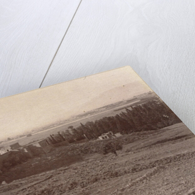 View of a walled garden and fields in Persia by Antoine Sevruguin