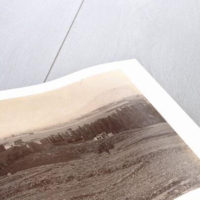 View of a walled garden and fields in Persia by Antoine Sevruguin