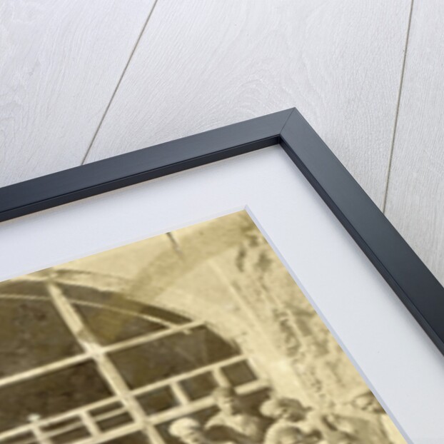 Reading students and adults in the courtyard of a school in Persia, Iran by Antoine Sevruguin