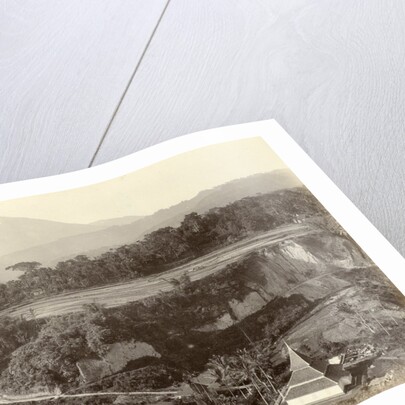 Panorama of a mountain landscape with rice fields in the Dutch East Indies by Anonymous