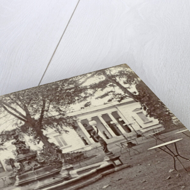 garden with a fountain at Concordia Society in Weltevreden, Jakarta Indonesia by Anonymous