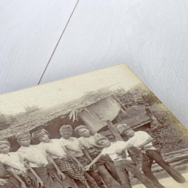 Group of Indian boys with the right arm outstretched, allowing dancers by Anonymous