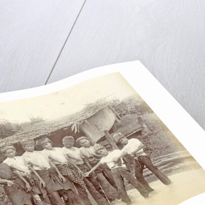 Group of Indian boys with the right arm outstretched, allowing dancers by Anonymous
