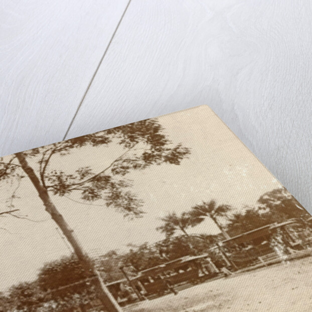 Waiting tram stop at the Hotel des Indes in Batavia, Indonesia by Anonymous