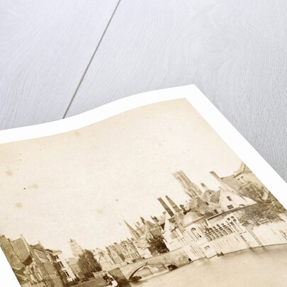 Houses along the water at the Groenerei and Steenhouwersdijk in Bruges Belgium by Victor Daveluy