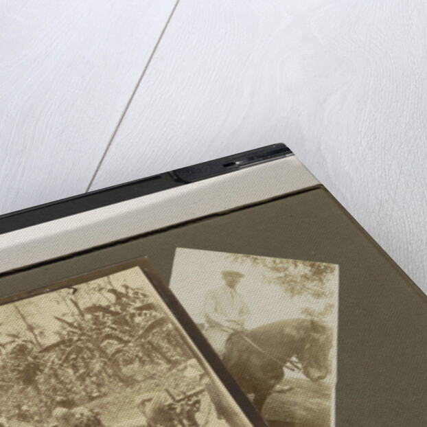 leper colony Dana Raja: people on horseback and harvest by Anonymous