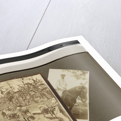 leper colony Dana Raja: people on horseback and harvest by Anonymous