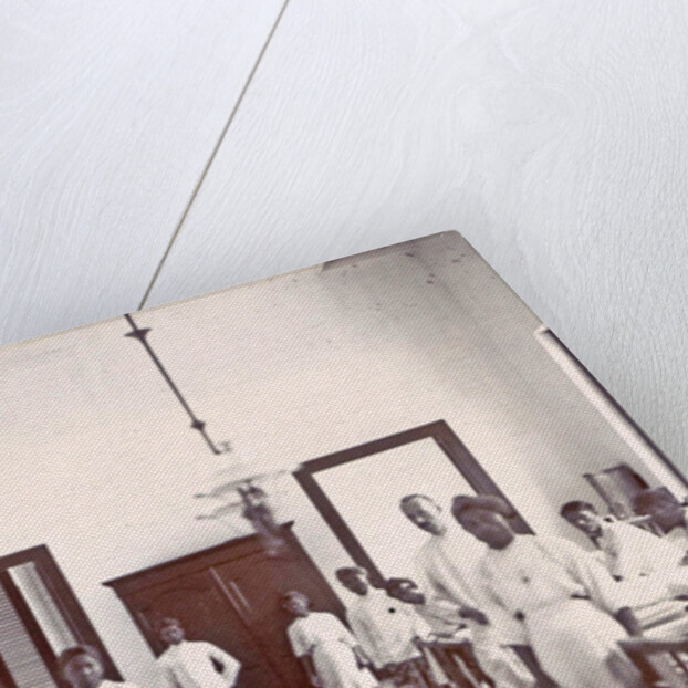 Ward with male patients and staff at a hospital in the Dutch East Indies, Indonesia by Anonymous