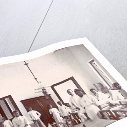 Ward with male patients and staff at a hospital in the Dutch East Indies, Indonesia by Anonymous