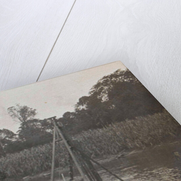 Sumatra indonesia, workers at spring over the Soengai- Tassik by Anonymous