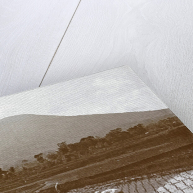 Sumatra, Merapi with natives on the field, Indonesia by Anonymous