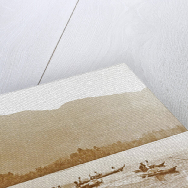 Sumatra indonesia, lake of Manindjan with native fishing boats by Christiaan Benjamin Nieuwenhuis