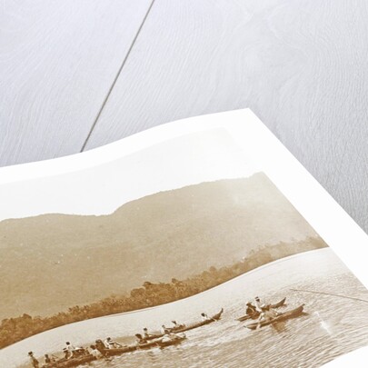 Sumatra indonesia, lake of Manindjan with native fishing boats by Christiaan Benjamin Nieuwenhuis