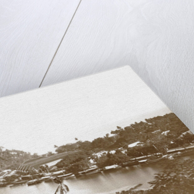 Sumatra, boats and crops along Handelskade Padang, Indonesia by Christiaan Benjamin Nieuwenhuis