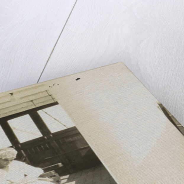 aboard boat to Java, Indonesia, seated woman by Anonymous