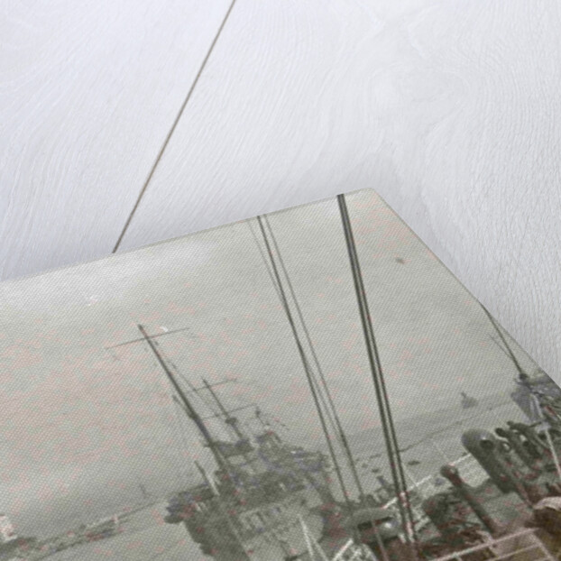 Suez Canal entrance with ships by Anonymous